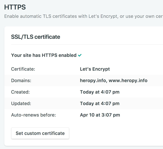 Netlify HTTPS enabled