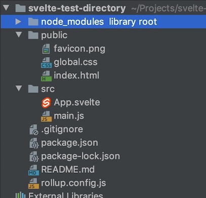 Svelte template directory structure